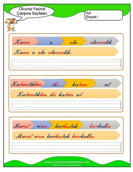 k sesi Grubu Çalışma Sayfaları